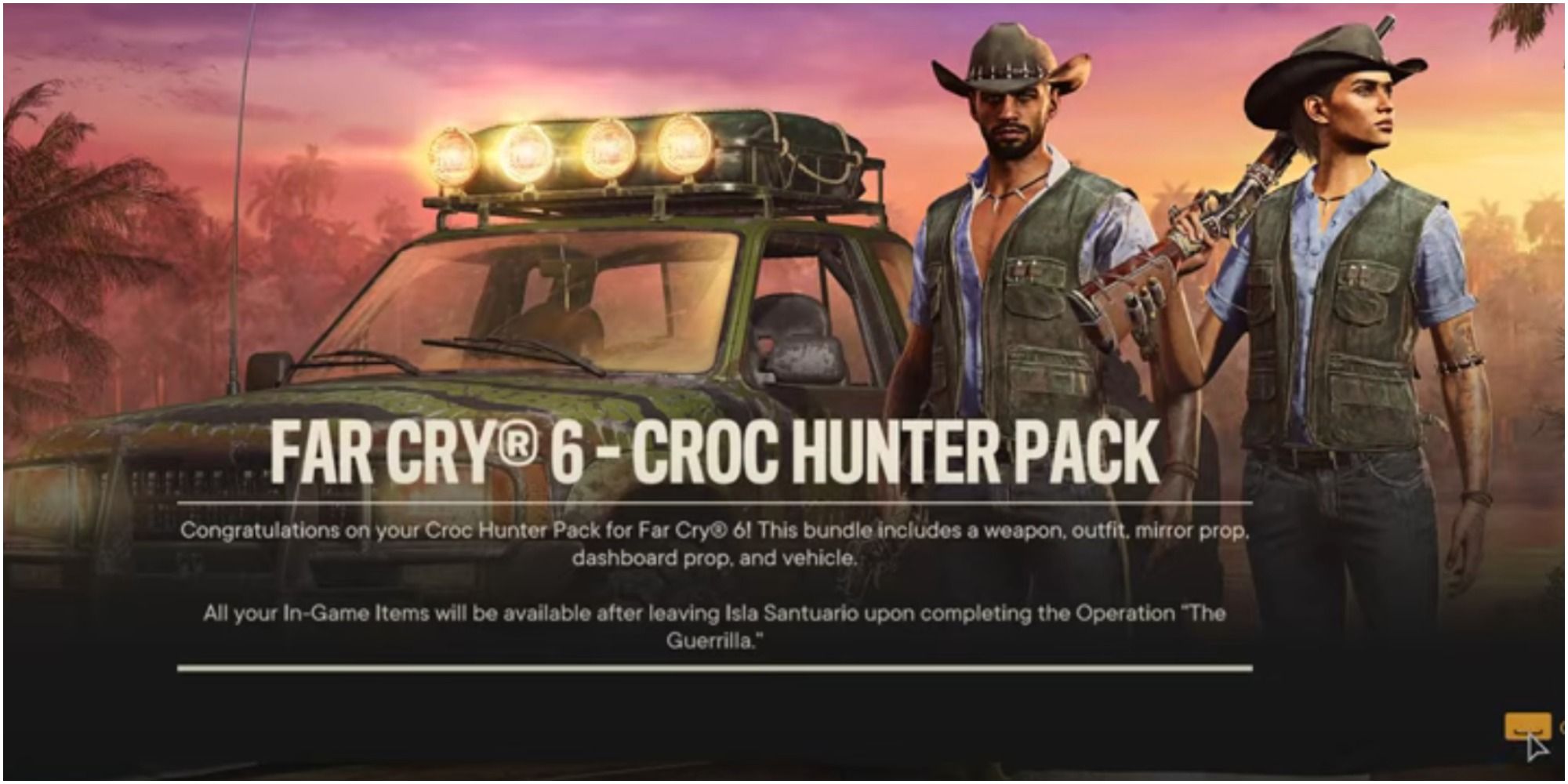 Far Cry 6 croc hunter bonus screen notification 