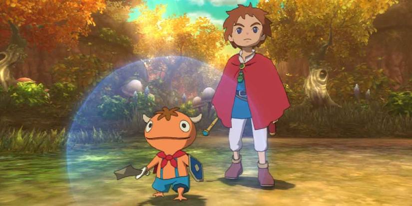 Oliver and his familiar Mitey from Ni No Kuni