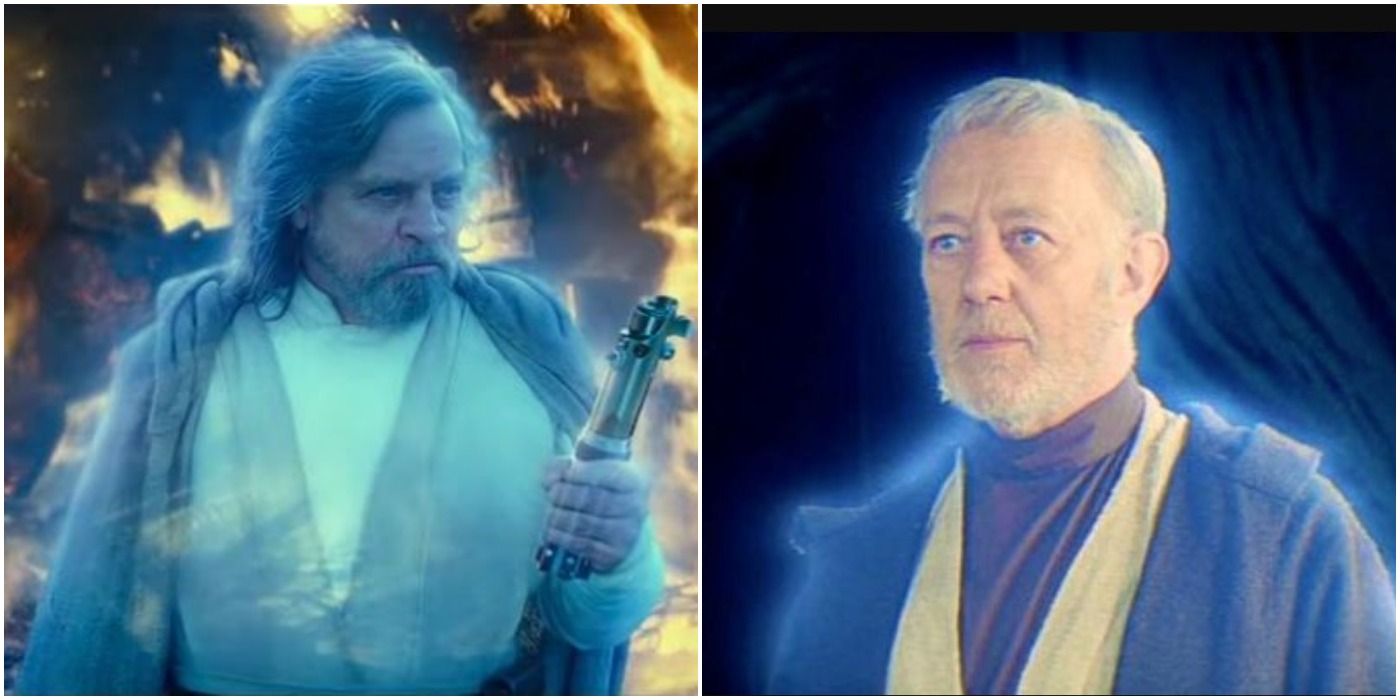 Force Ghosts Luke Skywalker and Obi-Wan Kenobi in Star Wars