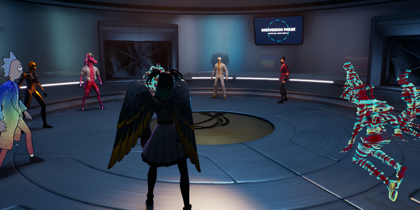 Screenshot of players in Fortnite Impostors Discussion Phase