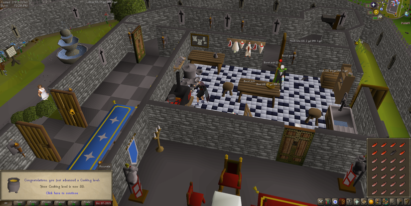 lumbridge castle cooking level 33 old school runescape