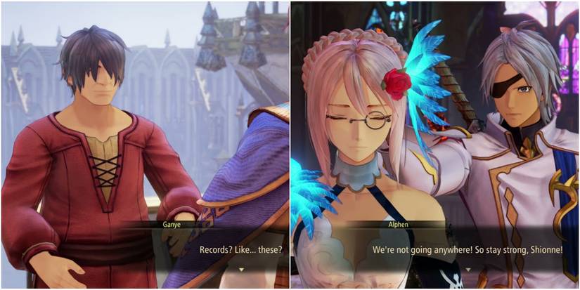 Ganath Haros NPC on left - Alphen and Shionne at a wedding on right