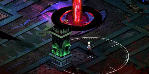 Hades Zagreus using Exagryph to launch a bomb