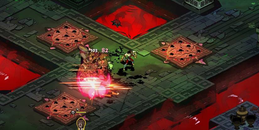 Hades Zagreus fighting enemies with the Twin Fists of Malphon