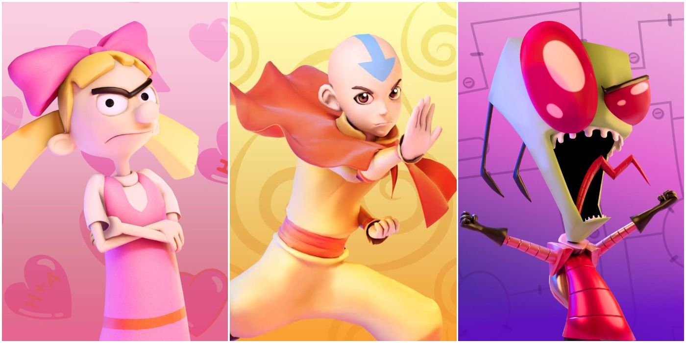 Helga, Aang, and Zim in Nickelodeon All-Star Brawl