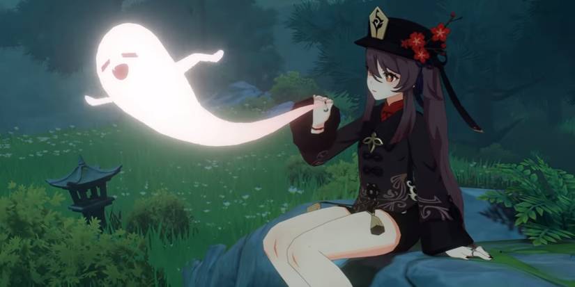 Hu-Tao playing with her ghost