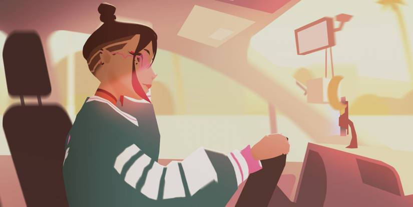 Itsumi Saito driving her car in the PlayStation State of Play trailer for We Are OFK