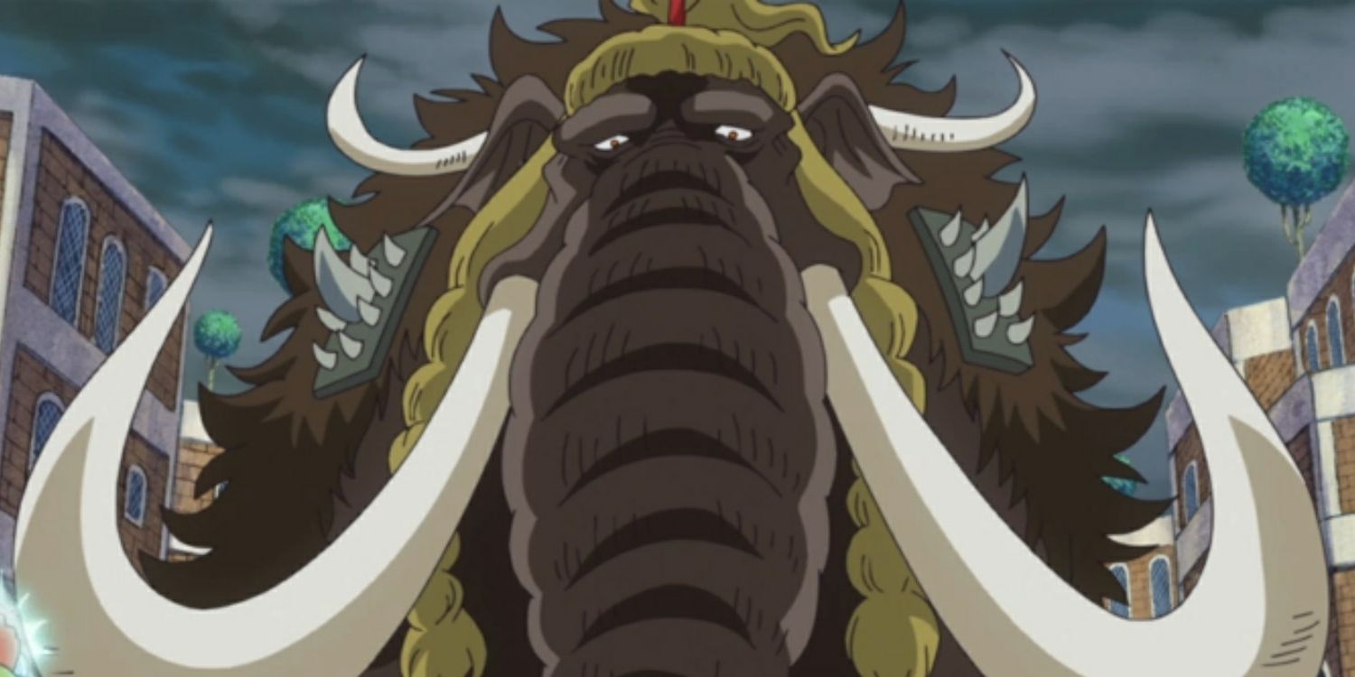 Jack attacking Zou in his Mammoth form in One Piece
