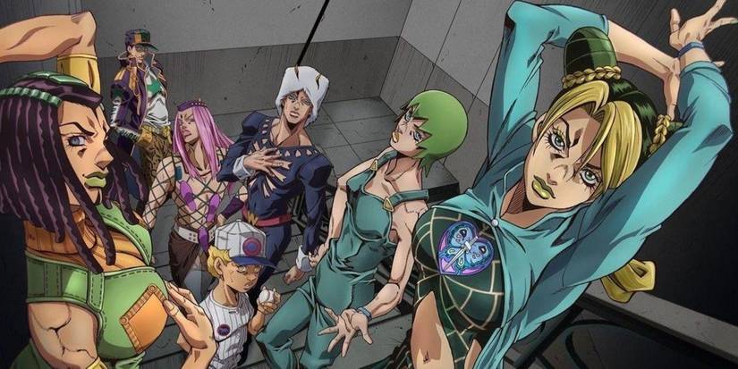 JoJo's Bizzare Adventure Part 6 Promotional Art Showing The Main Cast
