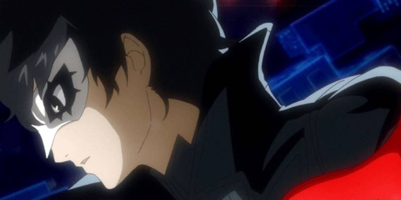 Persona 5's Joker wearing his Phantom Thief outfit in profile