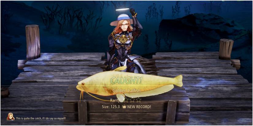 Kisara Celebrating Successful Fishing