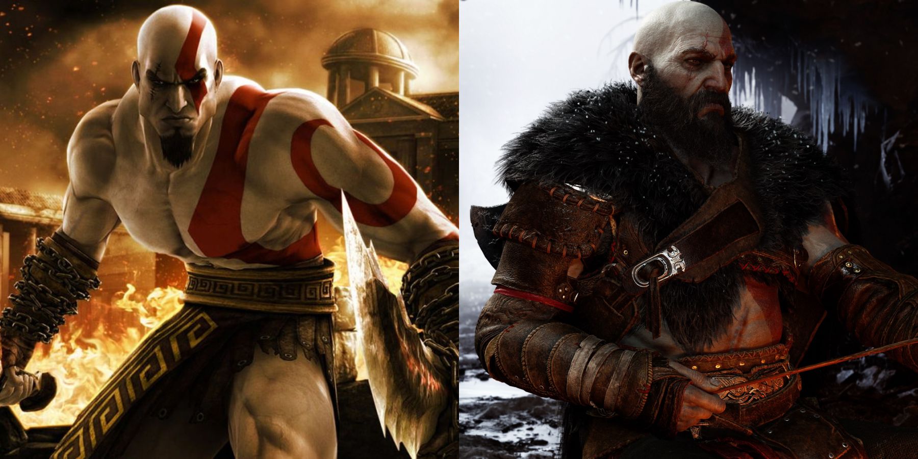 Why doesn't Kratos now have a second scar on his stomach from the