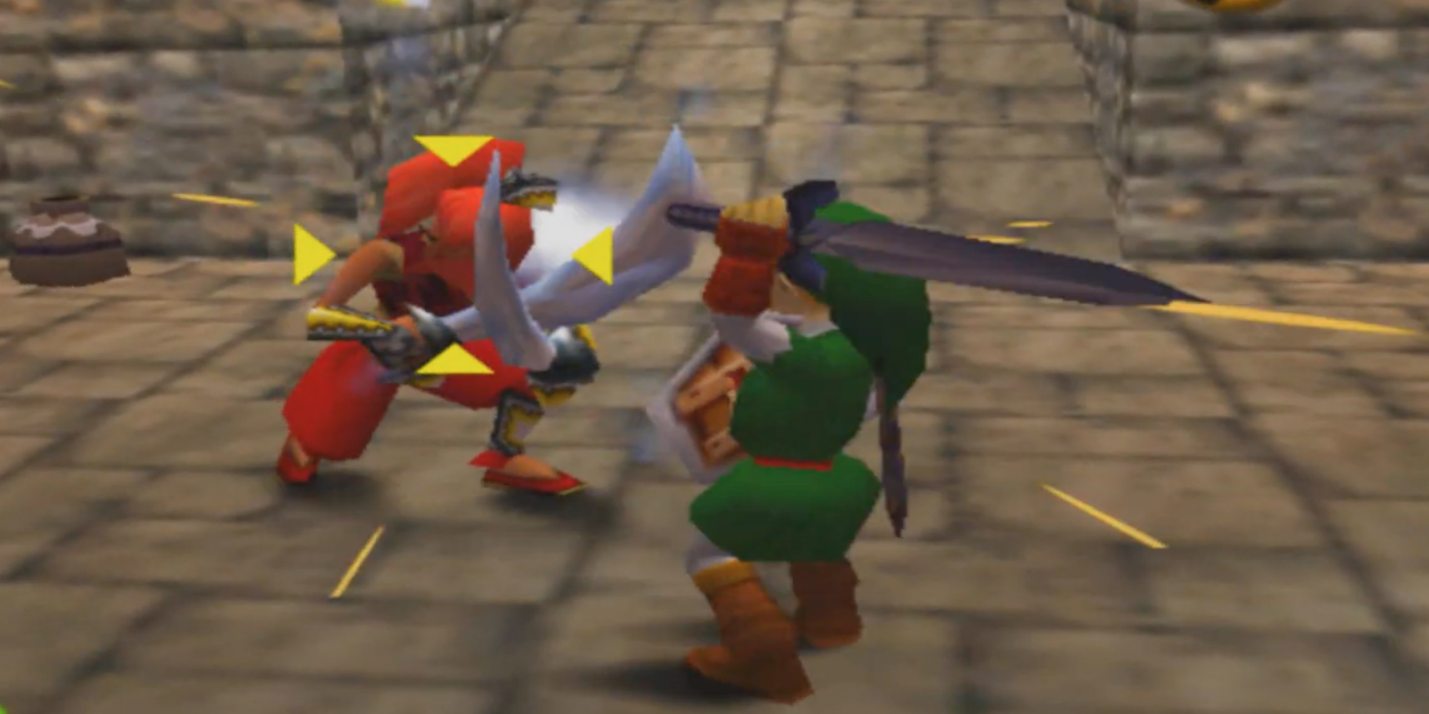 Legend of Zelda - Ocarina of Time - Link fighting with sword