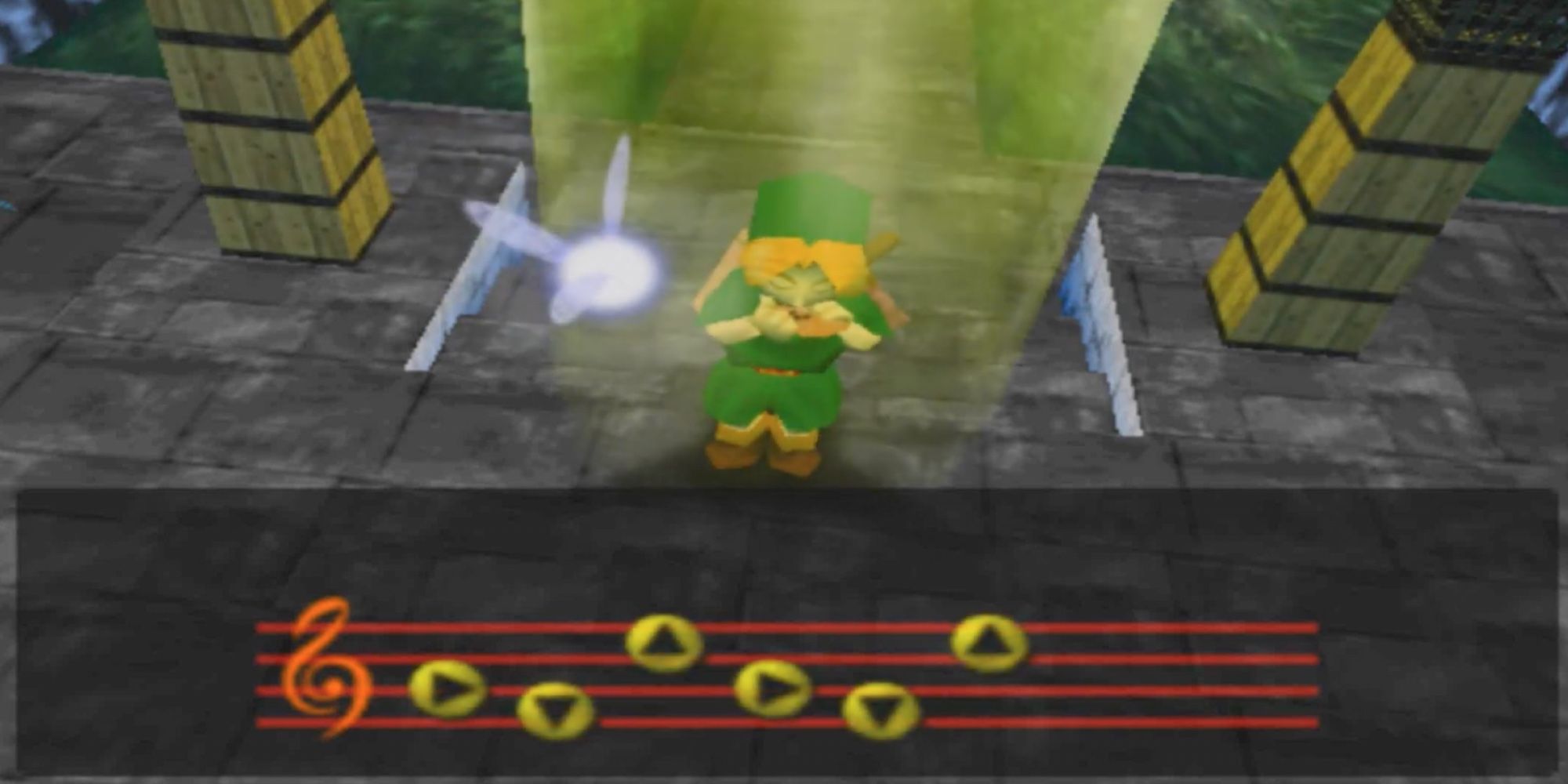 Legend of Zelda - Ocarina of Time - Link playing a song