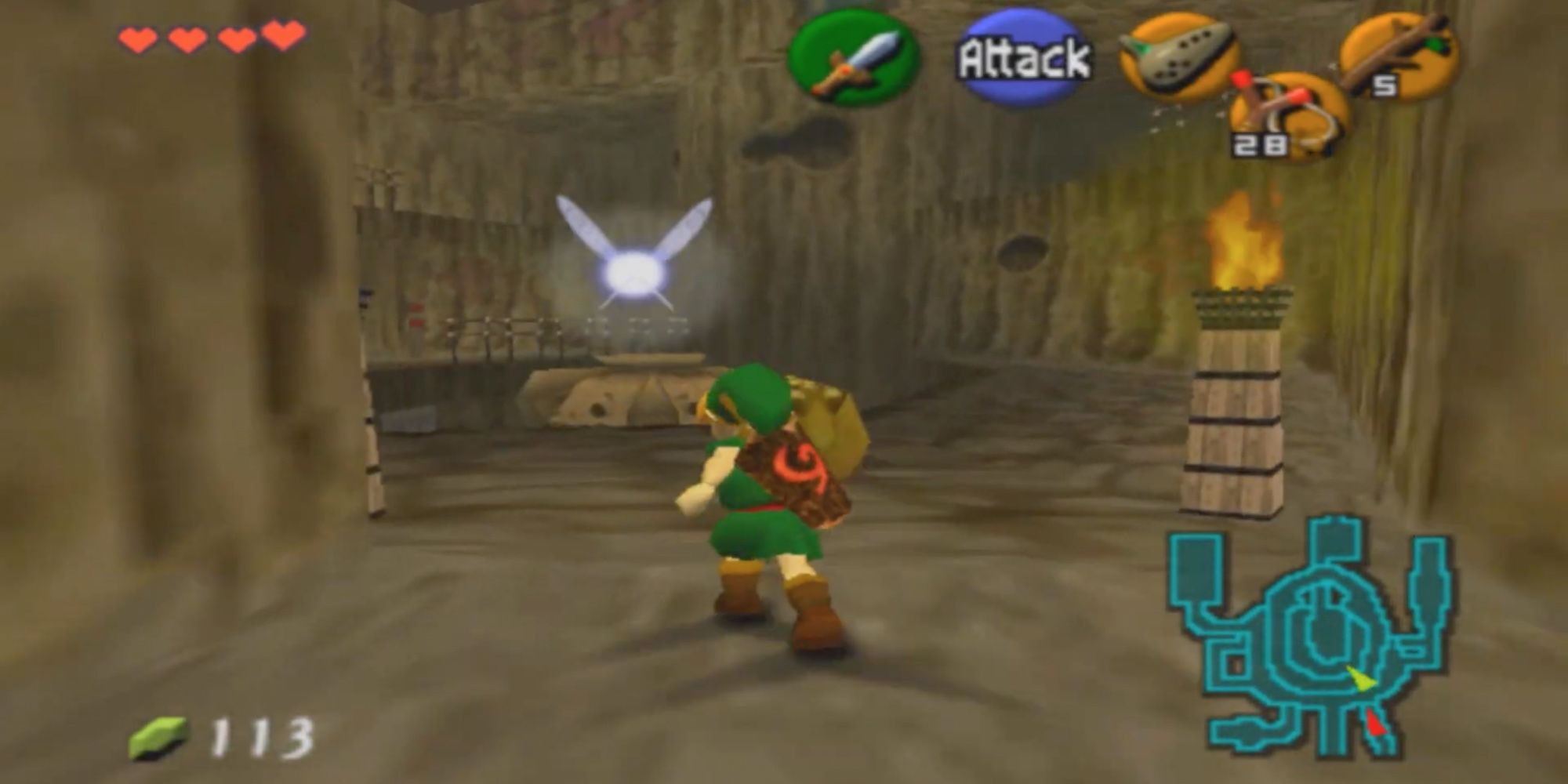 Legend of Zelda - Ocarina of Time - Link running through Hyrule
