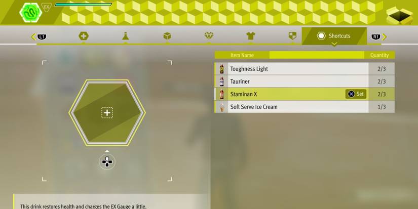 The item menu from Lost Judgment