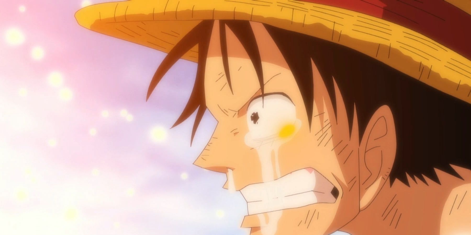 Luffy crying at Merry's funeral