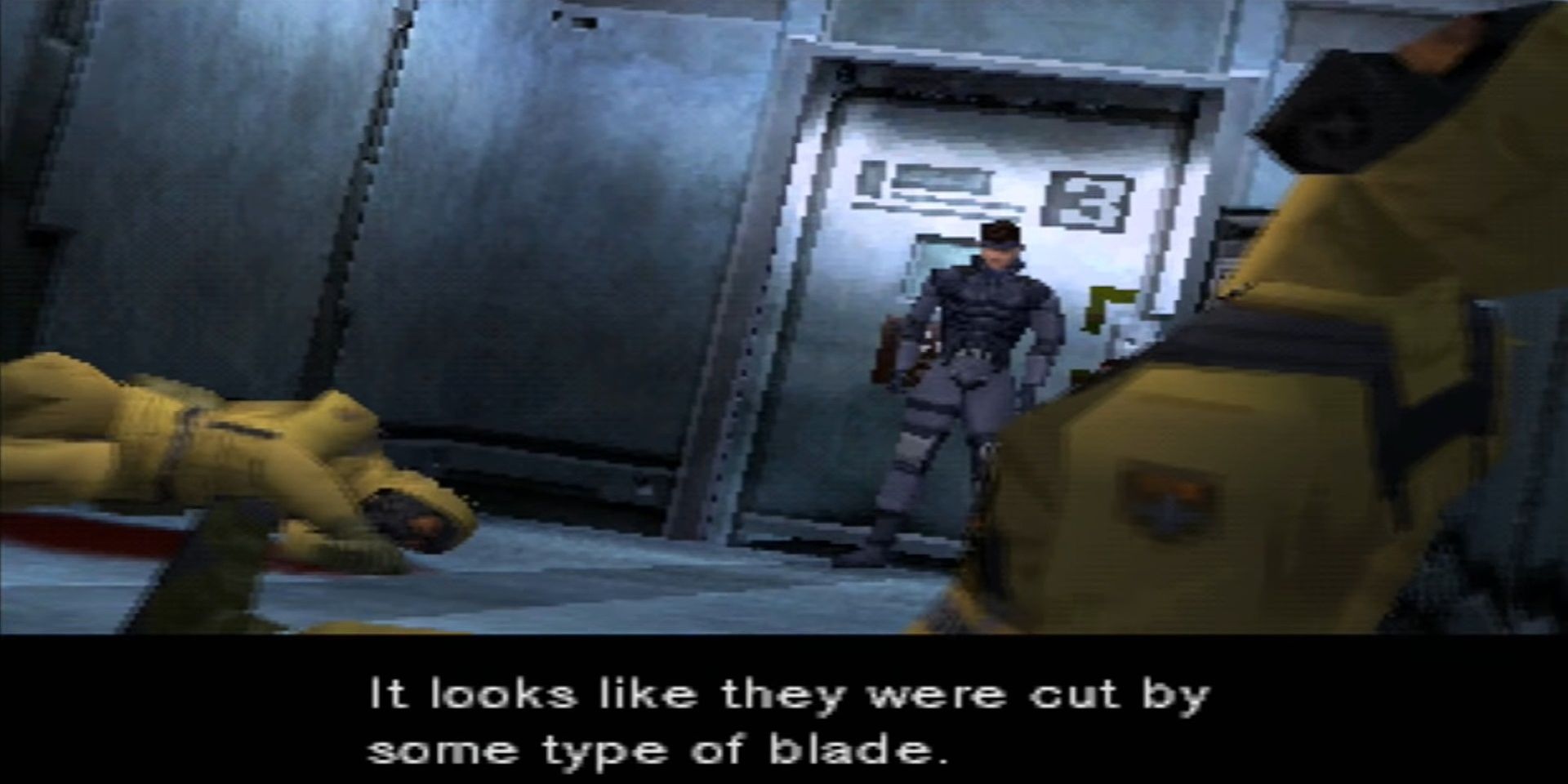 Metal Gear Solid Hallway Scene Featuring Solid Snake