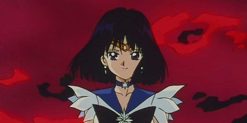 Sailor Saturn with red sky. 