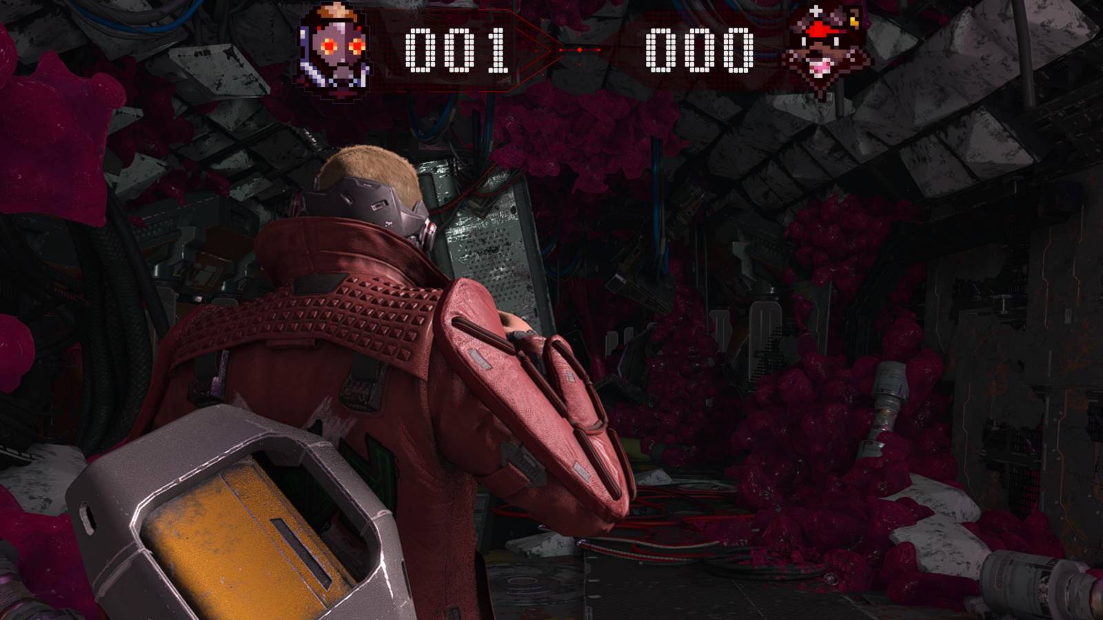 Marvel’s Guardians of The Galaxy star-lord peter quill in chapter 1 quarantine zone making bet with rocket