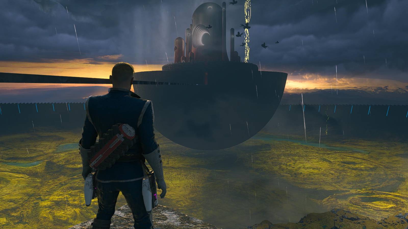 Marvel’s Guardians of The Galaxy star-lord peter quill in chapter 3 looking at lady hellbender palace