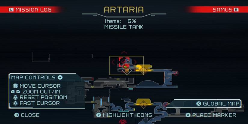 The map from Metroid Dread 