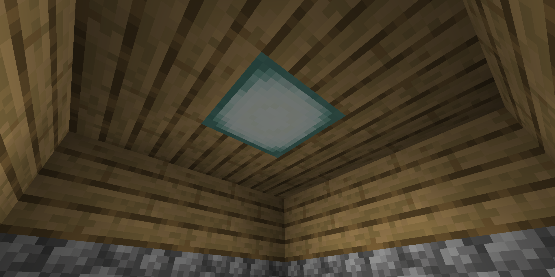 Sea Lantern in a ceiling in Minecraft