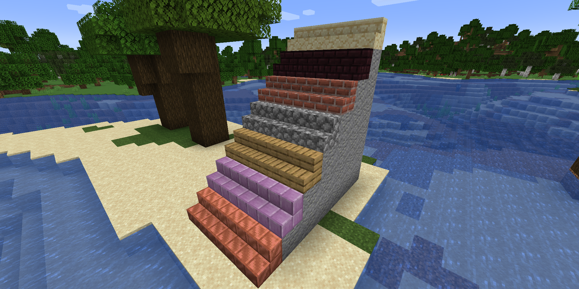 Different stair variants in Minecraft
