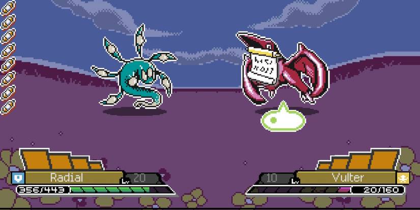 two monsters on either ends of the screen, one is reading a contract 