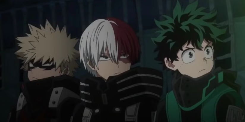 Deku Bakugo and Todoroki in stealth costumes