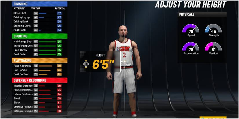 NBA 2K22 Ideal Height For Three Point Shooting