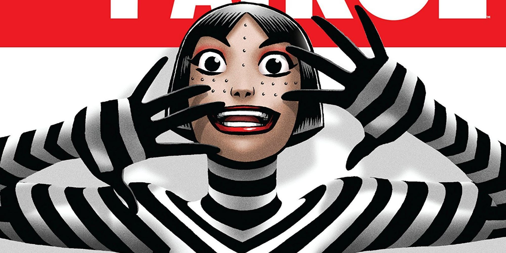 Close-up of character on the cover of Doom Patrol - "Nada"