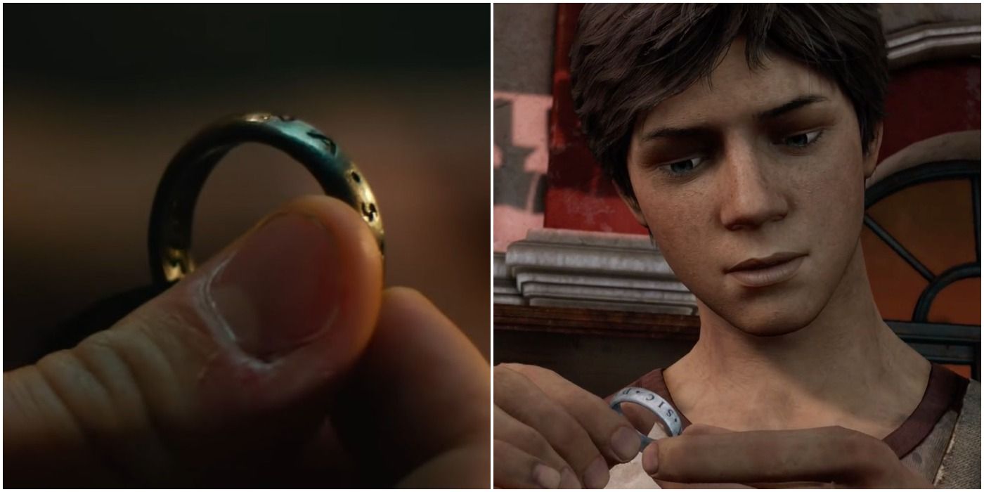 Nate Drake and his ring in Uncharted and Drake's Deception