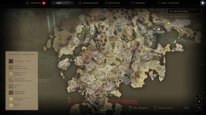 amazon games new world game map