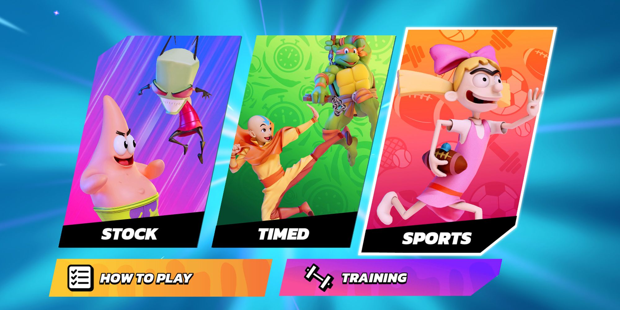 Nickelodeon All-Star Brawl - Picking The Sports Mode In Battle On The Menu
