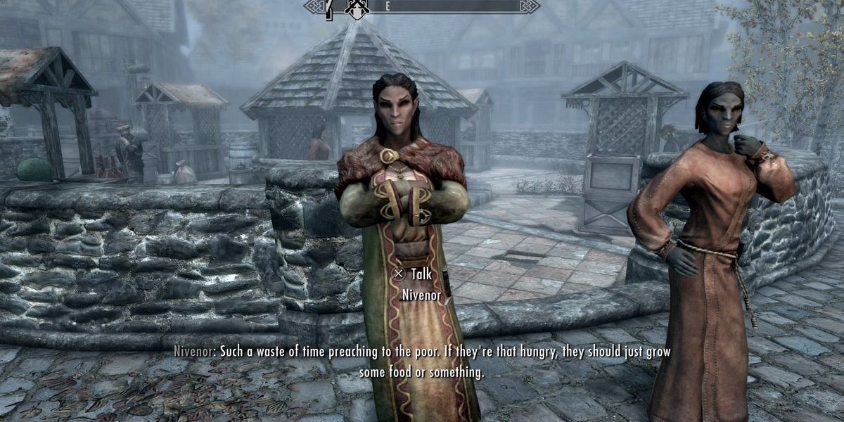 Nivenor Going About Her Business In Riften In Skyrim