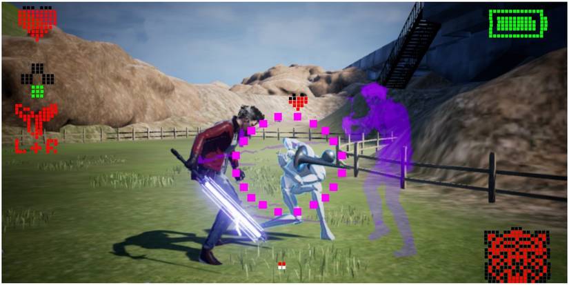 No More Heroes 3 Travis performs a perfect dodge against an enemy