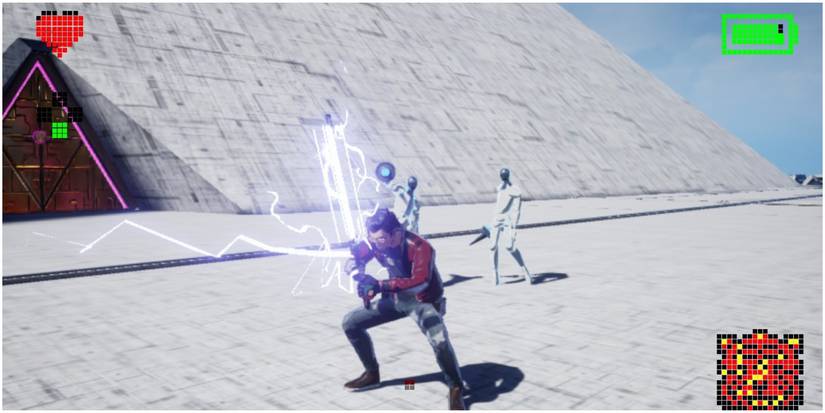 No More Heroes 3 Travis charging his beam katana