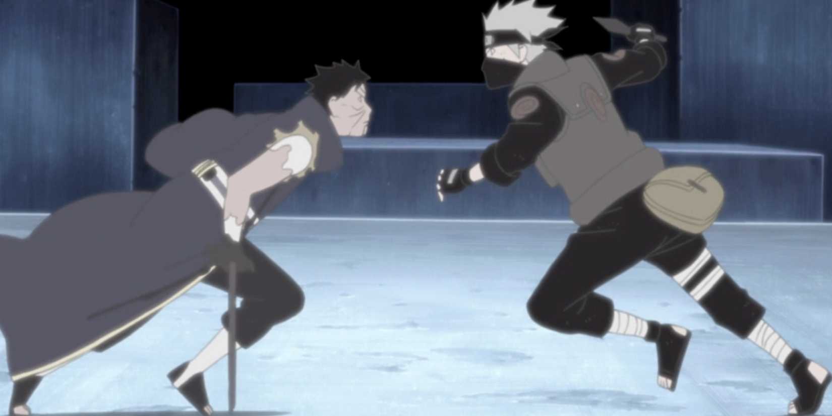 Naruto Obito and Kakashi fight in the Kamui dimension