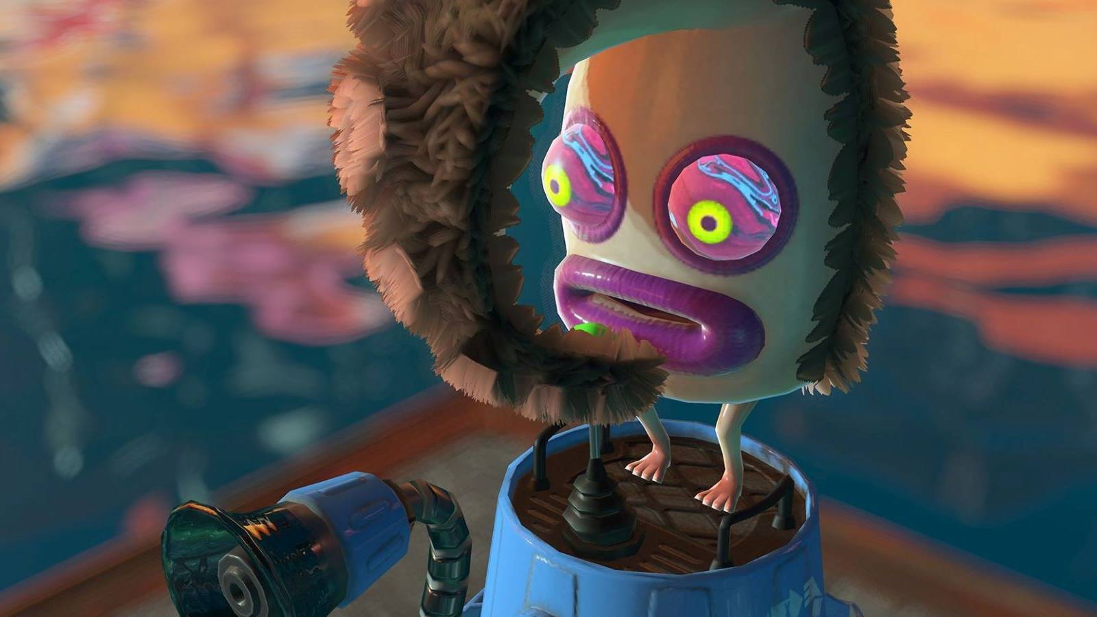 An Octarian covered in fur during the Return of the Mammalians story mode in Splatoon 3