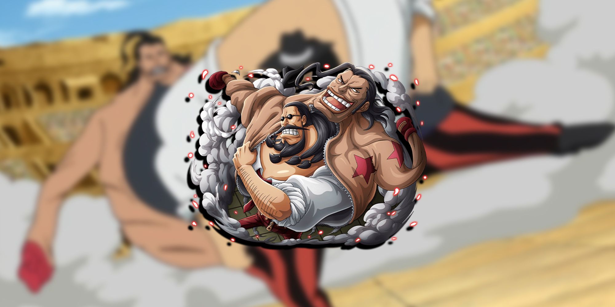 One Piece - The Funk Brothers Showing Off The Jacket Jacket Fruit PNG Overlaid On Image Of Them Using It In The Anime
