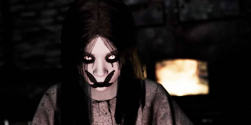 Pacify Little Girl Standing In Front Of Furnace