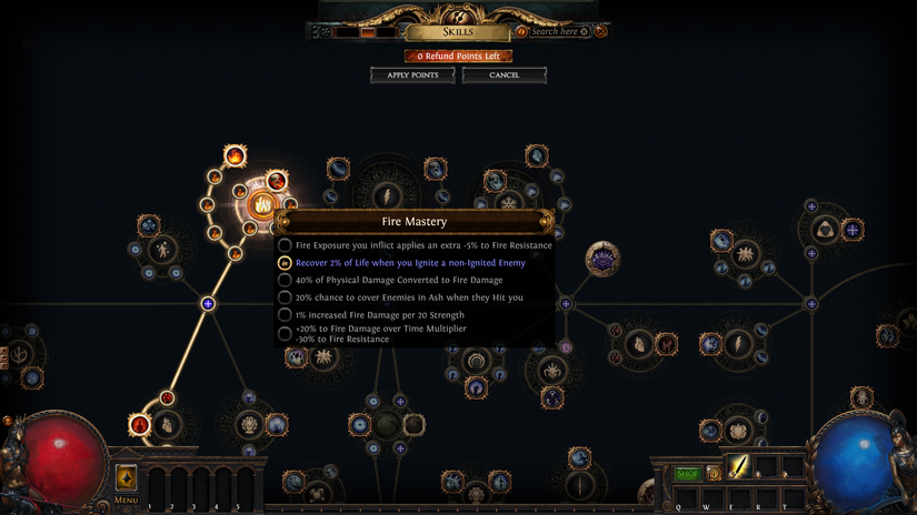 path of exile scourge Passive Tree Fire Mastery
