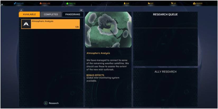Phoenix Point research screen introduction