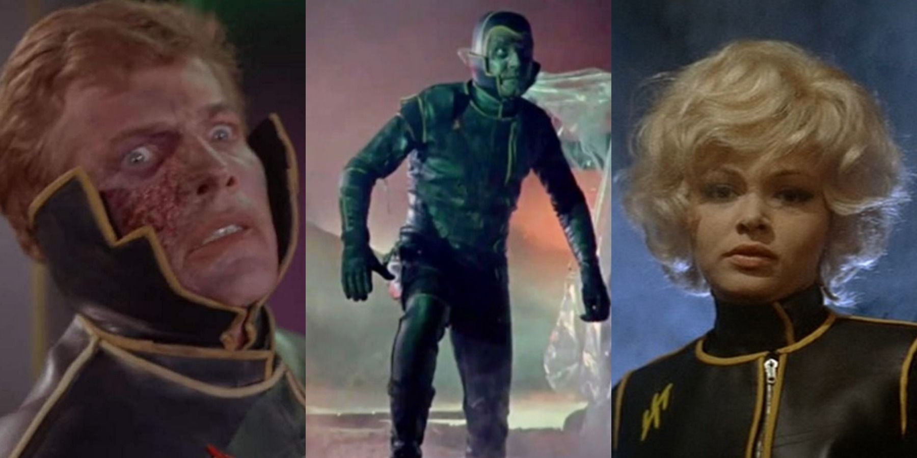 A split image features multiple characters from Planet Of The Vampires