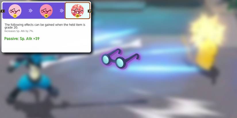 Pokemon-Unite-Wise-Glasses-PNG-Overlaid-On-Image-Lucario-Using-An-Ability-In-Game