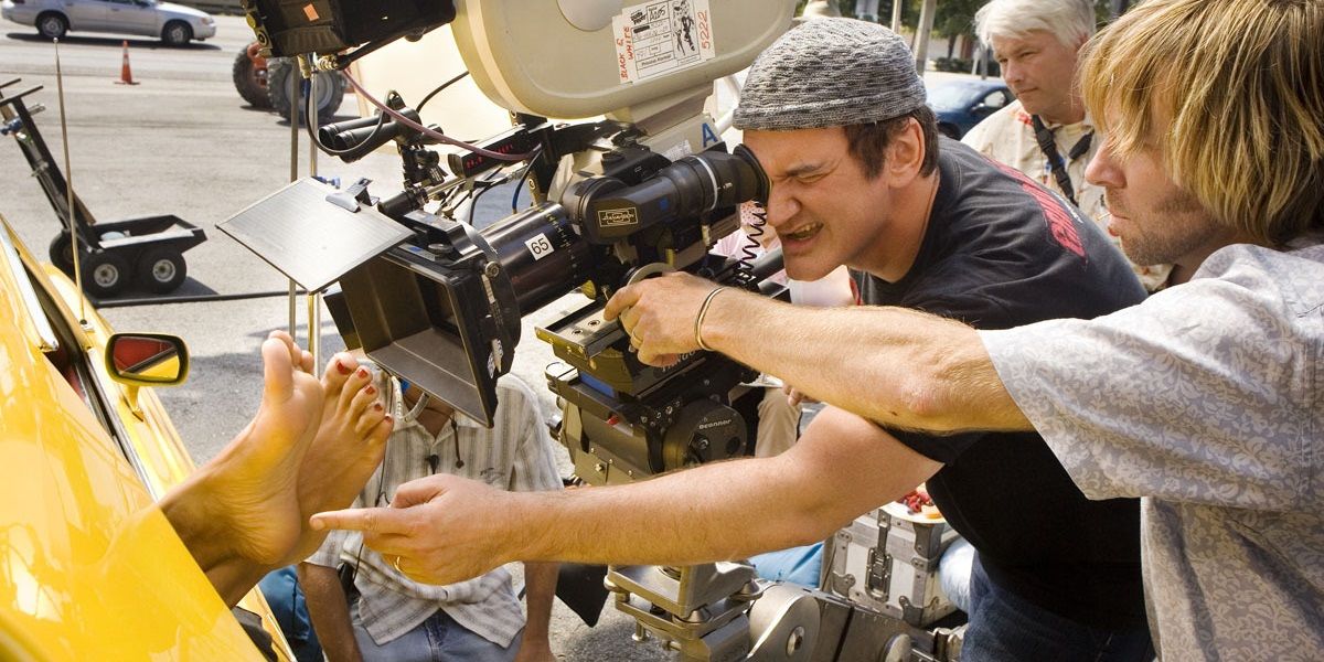 Quentin Tarantino on the set of Death Proof