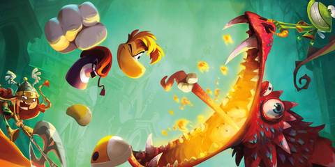 Rayman and friends beating up an enemy on the Rayman Legends cover art