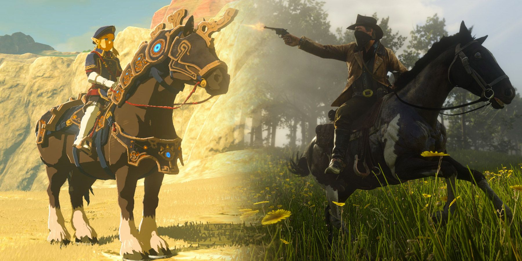 Red Dead Redemption 2 and Breath of the Wild Take Very Approaches to Horseback
