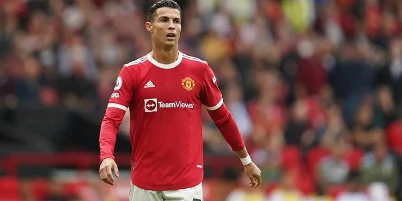 Cristiano Ronaldo playing for his new club, Manchester United